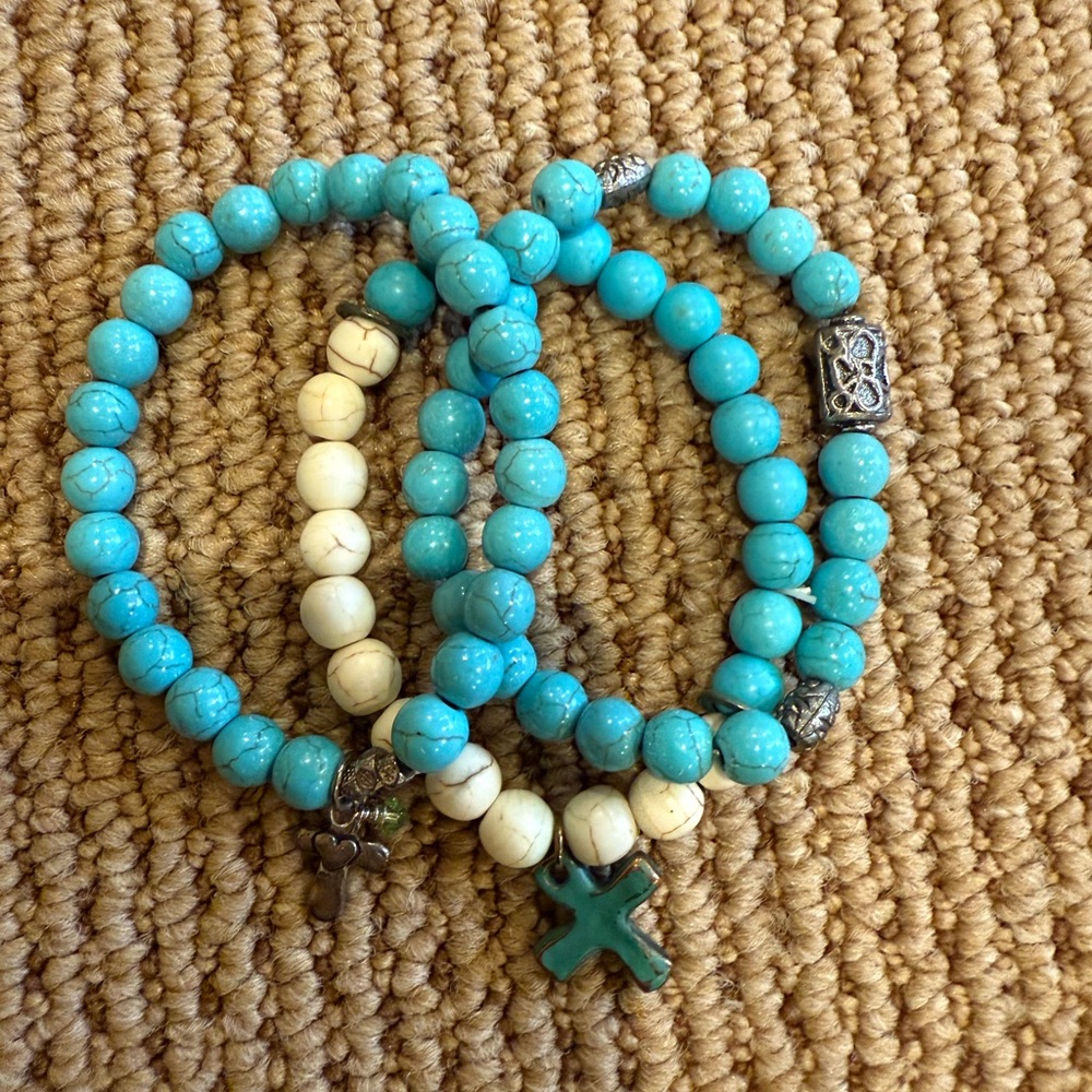 Turquoise Beaded Bracelet Set